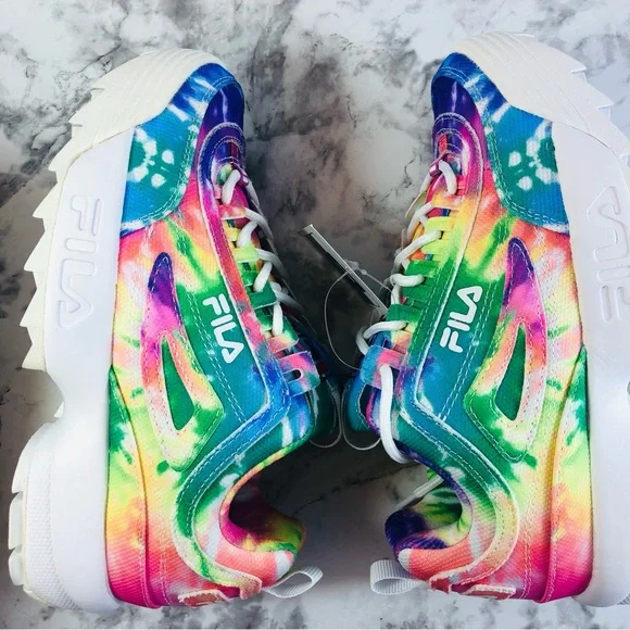 NEW Fila Disruptor II Tie Dye 5XM00819-775 Womens Shoes Sneakers Size 6 - Picture 7 of 14